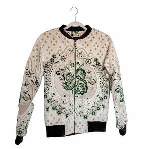Res Ipsa Embroidered Zip Up Bomber Jacket